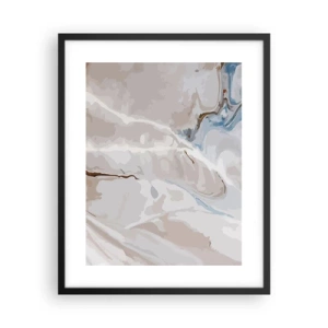 Poster in cornice nera - Meandri blu sotto il bianco - 40x50 cm