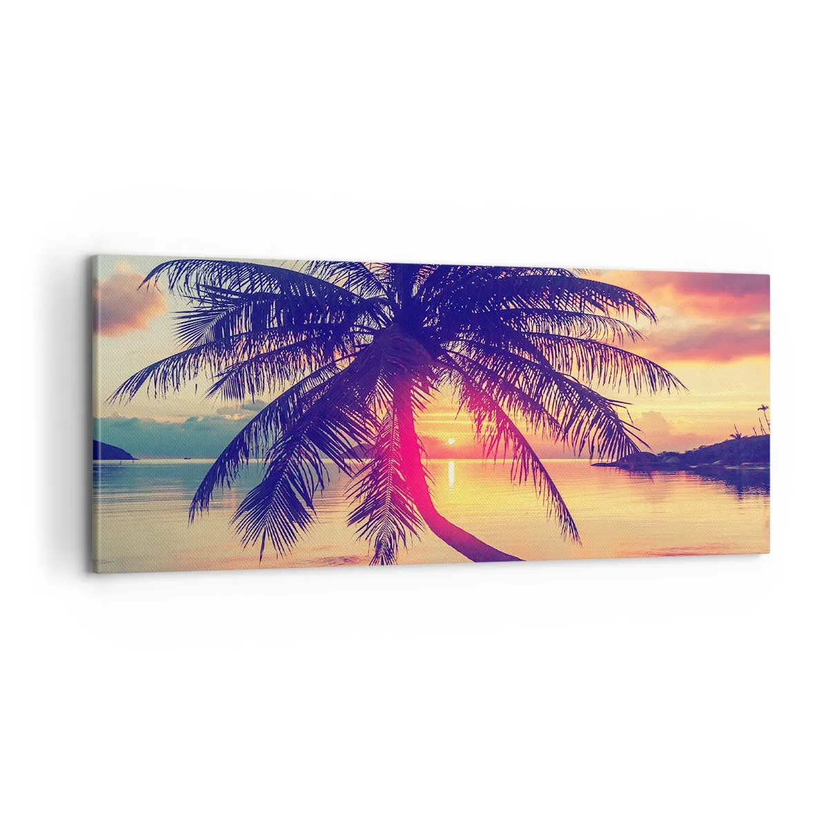 Quadro su tela - Stampe su Tela - Sera sotto le palme - 100x40 cm