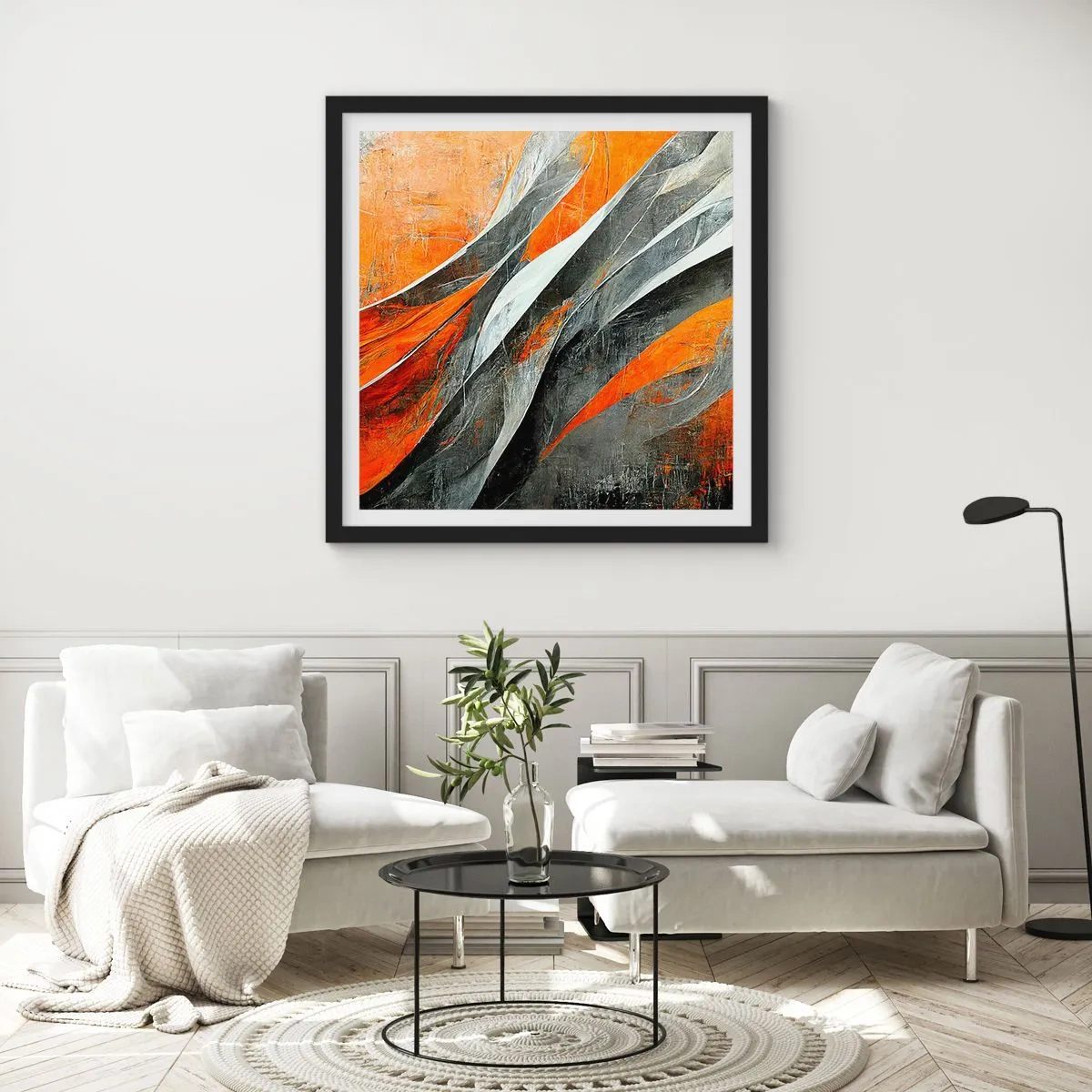 Poster in cornice nera - Caldo e freddo - 40x40 cm