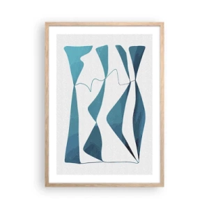 Poster in cornice rovere chiaro - Astrazione: legame turchese - 50x70 cm