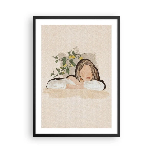 Poster in cornice nera - Una figura pensierosa immersa nella natura - 50x70cm - Bellezza del sud - Decorazione murale moderna per soggiorno e camera da letto ARTTOR