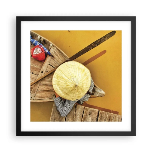 Poster in cornice nera - Vita sul Fiume Giallo - 40x40 cm