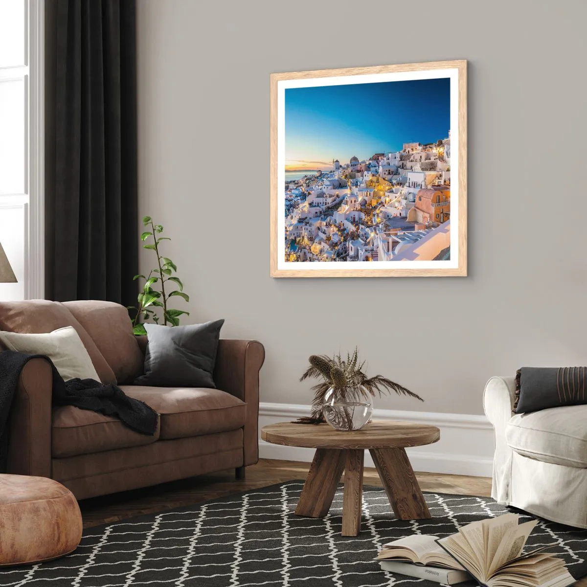 Poster in cornice rovere chiaro - Essenza della grecità - 40x40 cm