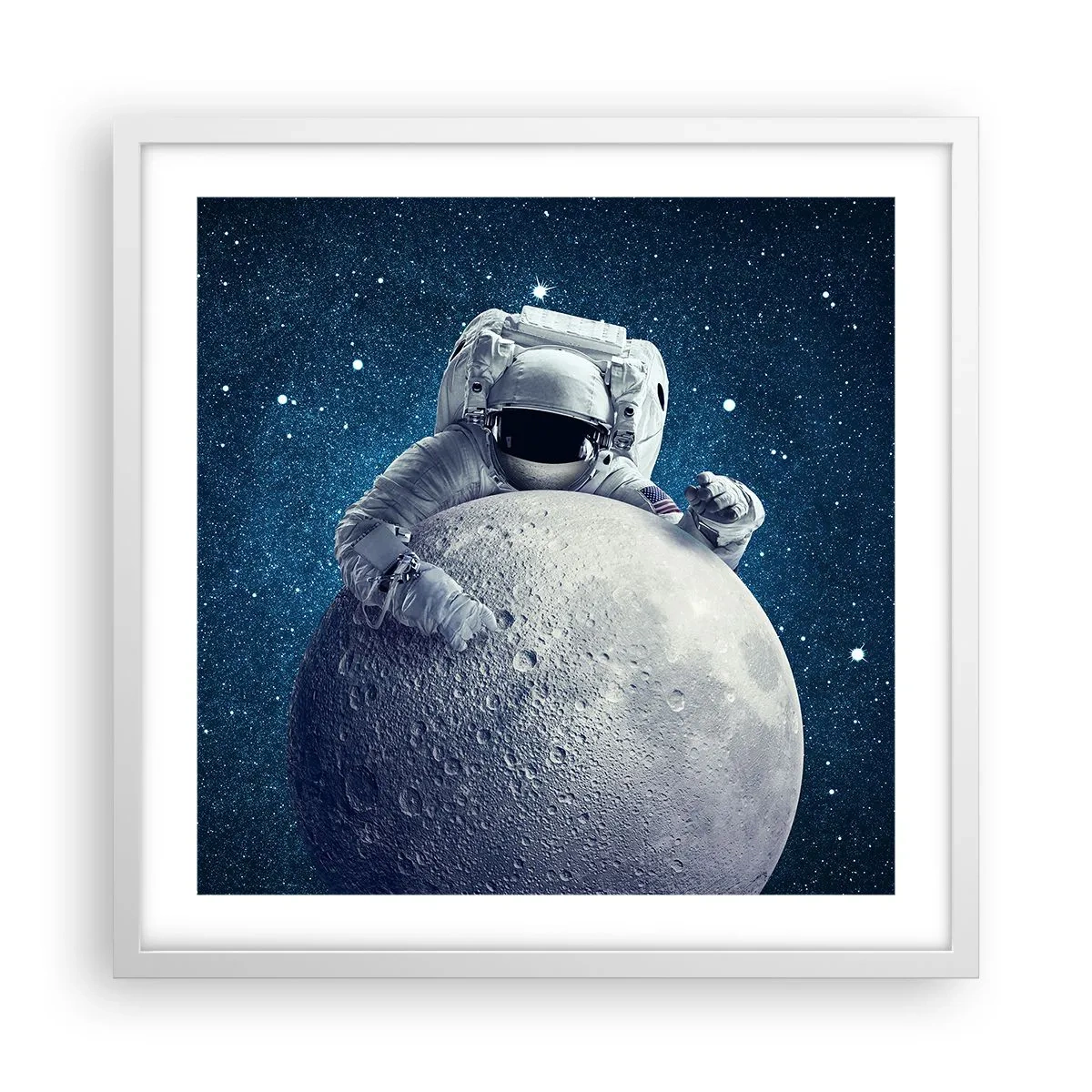 Poster in cornice bianca - Burlone spaziale - 50x50 cm