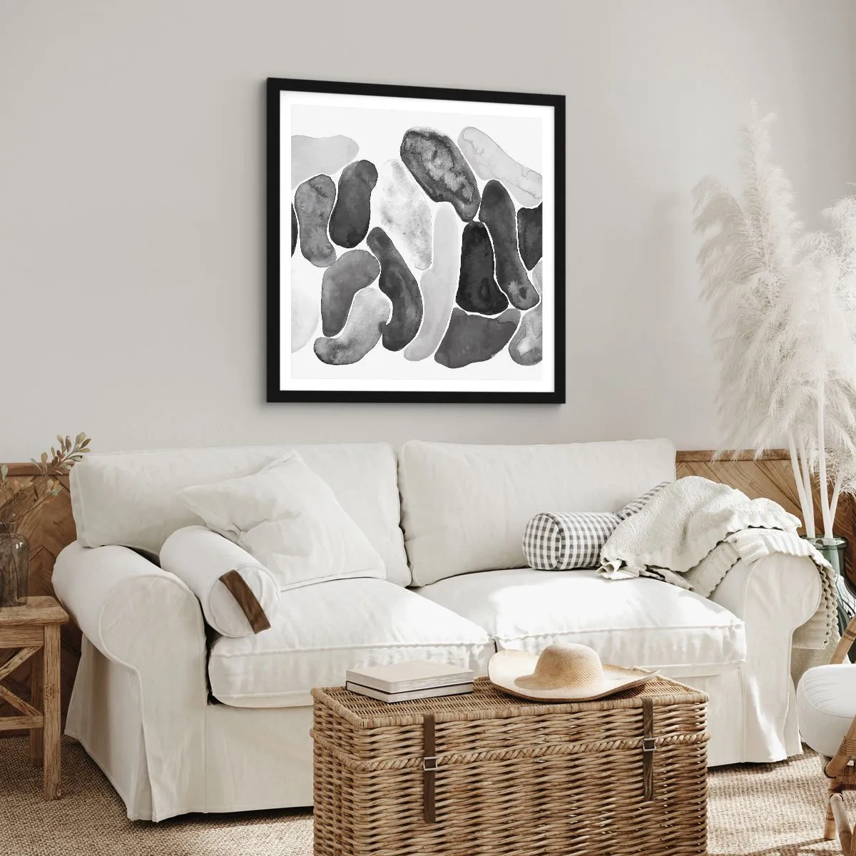 Poster in cornice nera - Astrazione rocciosa - 30x30 cm