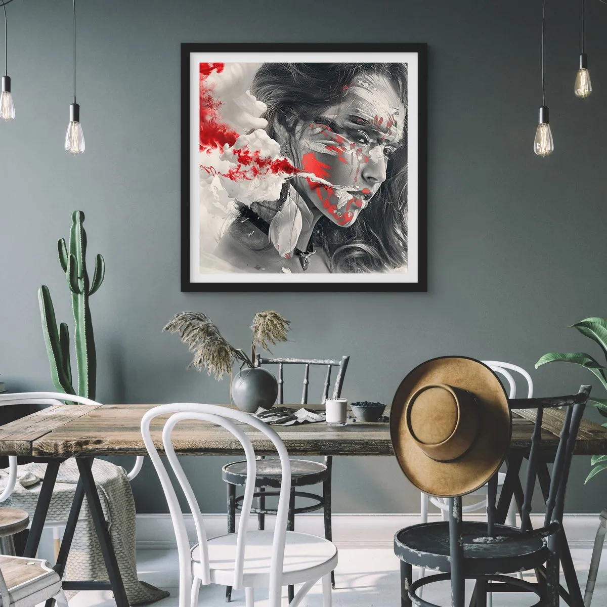 Poster in cornice nera - Nei vapori dell'assurdo - 40x40 cm