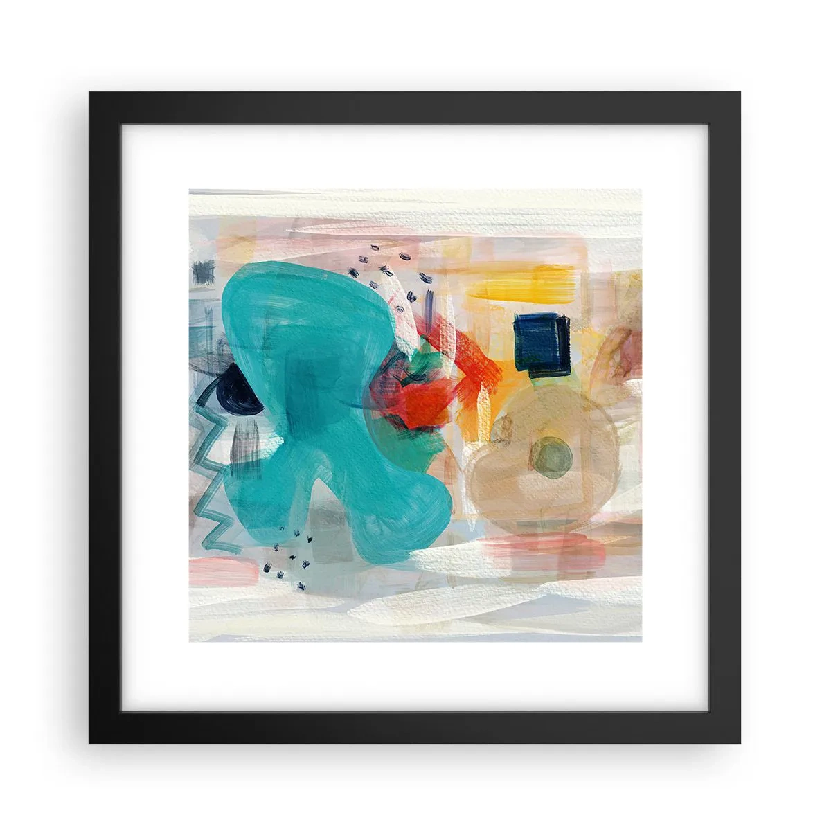 Poster in cornice nera - Il gioco dei colori - 30x30 cm