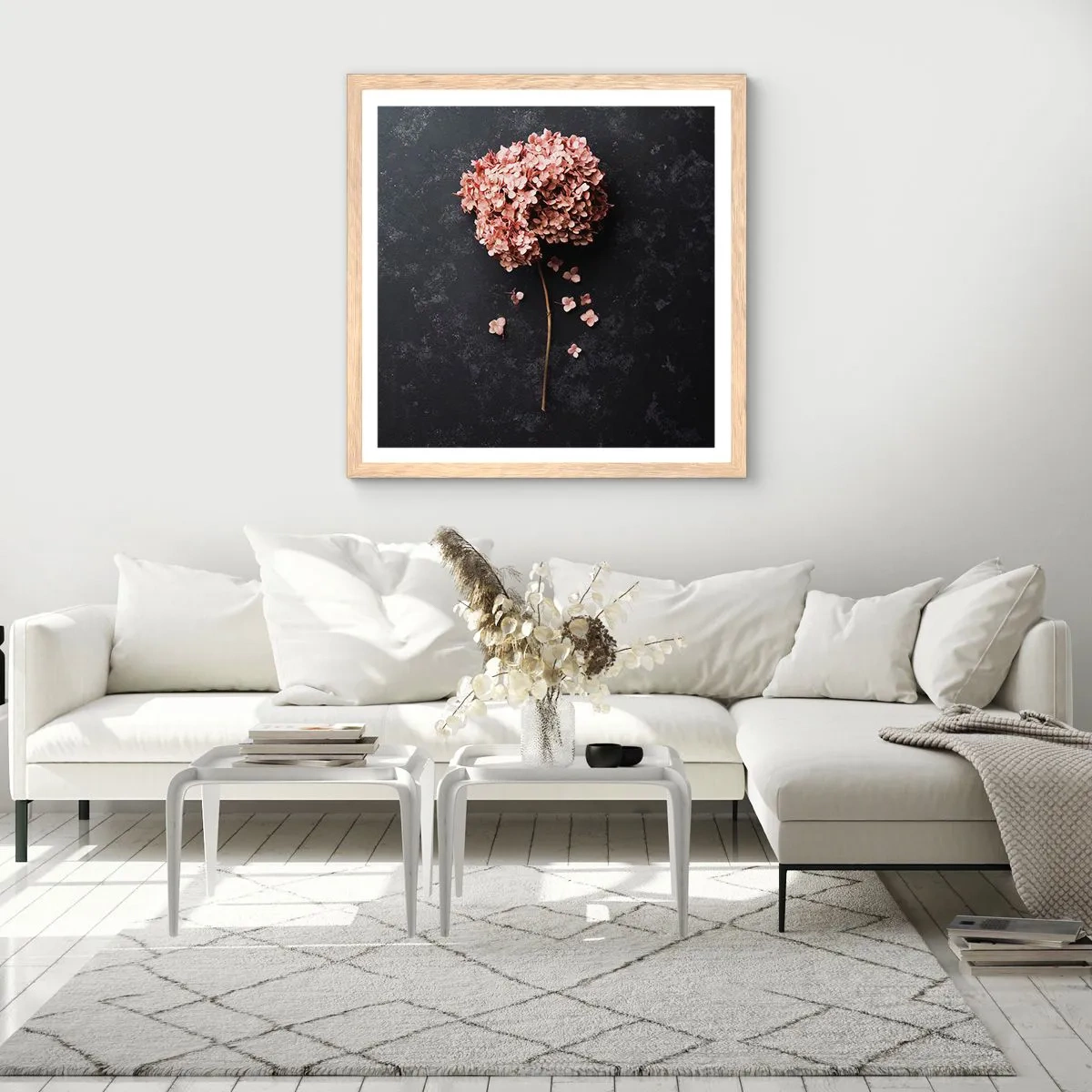Poster in cornice rovere chiaro - Un vero segno romantico - 40x40 cm