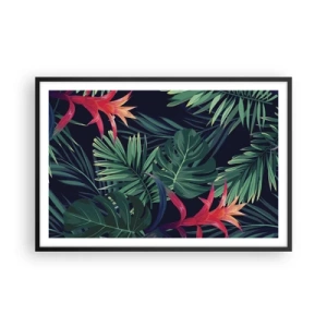 Poster in cornice nera - Fiammante nel verde - 91x61 cm