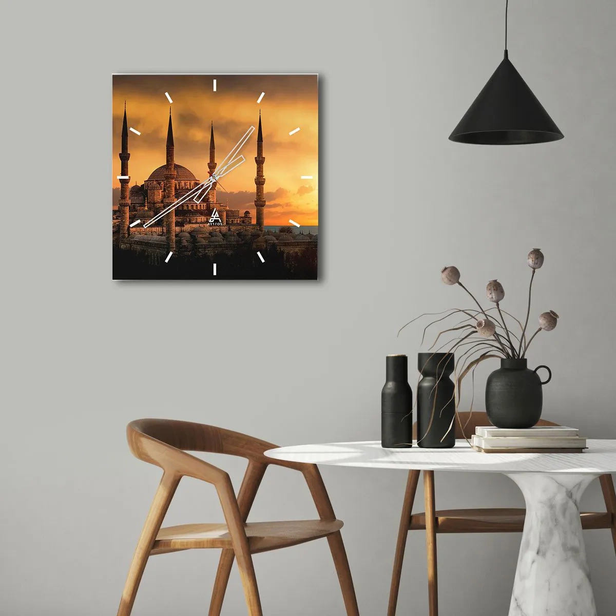 Orologio da parete - Orologio in Vetro - Dio è grande - 40x40 cm