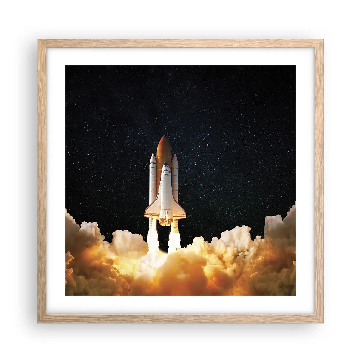 Poster in cornice rovere chiaro - Ad astra! - 50x50 cm