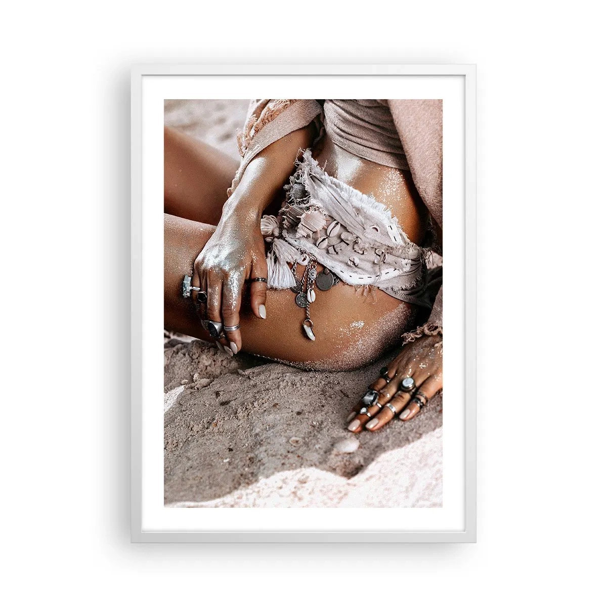 Poster in cornice bianca - Gettata dalle onde? - 50x70 cm