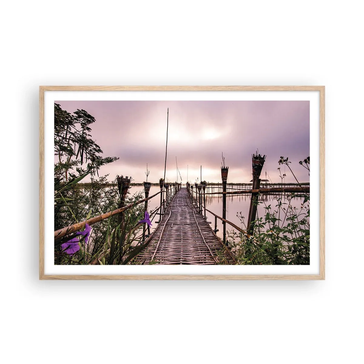 Poster in cornice rovere chiaro - Pace e silenzio dell'Asia - 91x61 cm