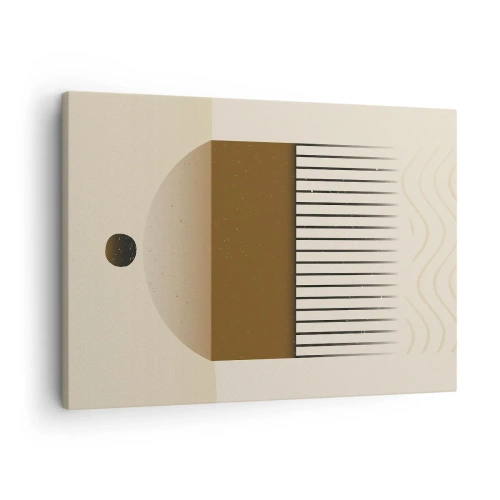 Quadro su tela - Stampe su Tela - Composizione geometrica astratta nei toni del beige e del marrone - 70x50cm - Diversi stati - Decorazione murale moderna per soggiorno e camera da letto ARTTOR