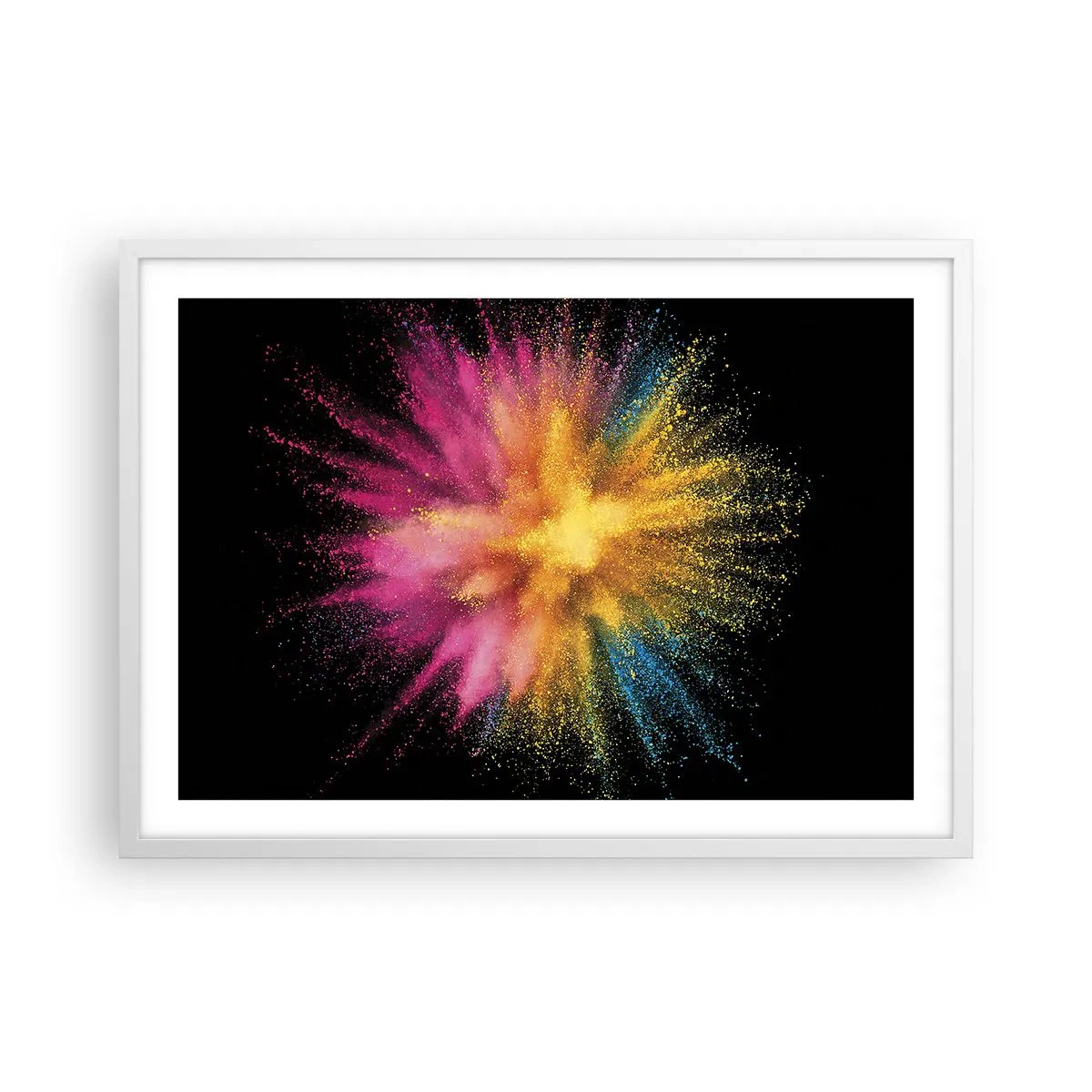 Poster in cornice bianca - La nascita dei colori - 70x50 cm