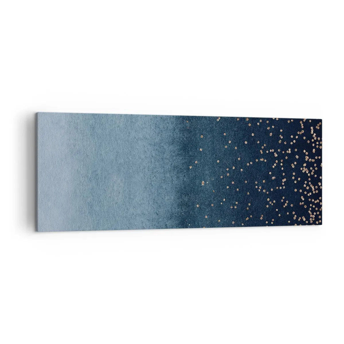 Quadro su tela - Stampe su Tela - Sfumature blu con sottili accenti dorati - 140x50cm - Composizione: fasi blu - Decorazione murale moderna per soggiorno e camera da letto ARTTOR