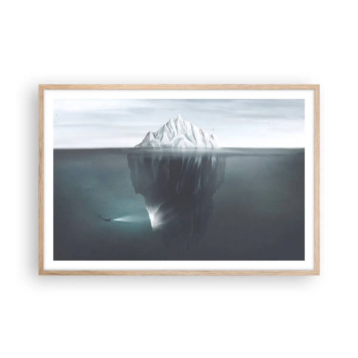 Poster in cornice rovere chiaro - Mistero sottomarino - 91x61 cm