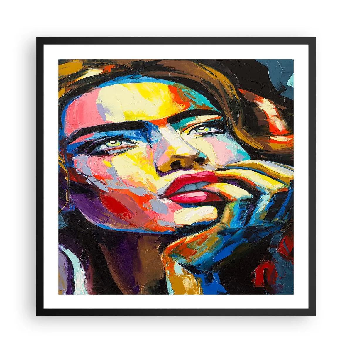 Poster in cornice nera - I sogni come uccelli planano nel cielo - 60x60 cm