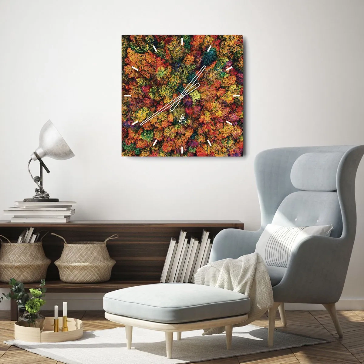 Orologio da parete - Orologio in Vetro - Il bouquet degli alberi d'autunno - 30x30 cm