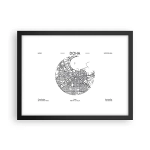 Poster in cornice nera - Anatomia di Doha - 40x30 cm