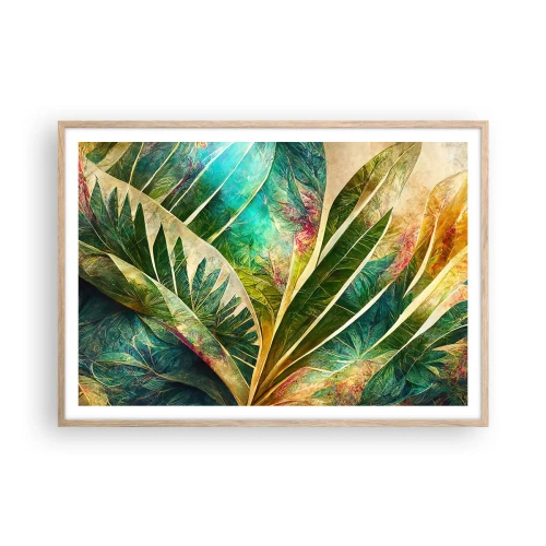 Poster in cornice rovere chiaro - I colori dei tropici - 100x70 cm