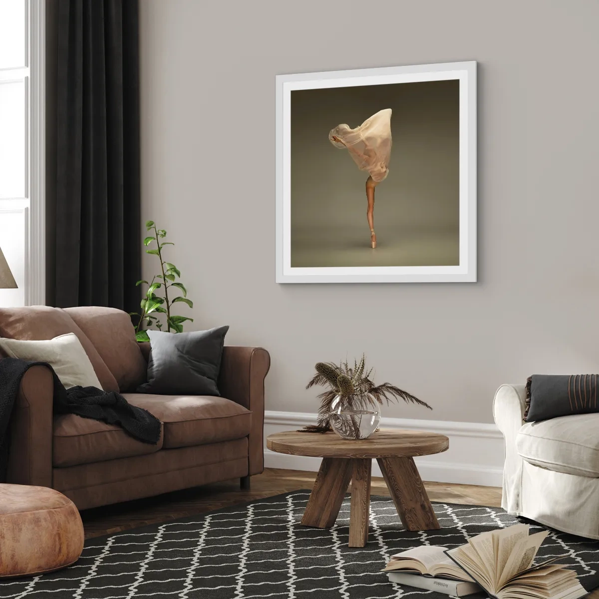 Poster in cornice bianca - Adesso vola via - 60x60 cm