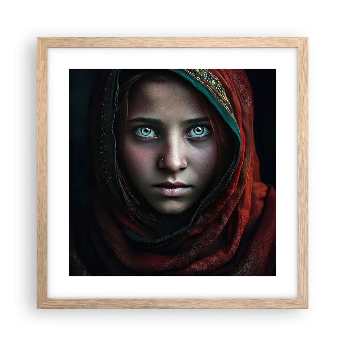 Poster in cornice rovere chiaro - Principessa d'oriente - 40x40 cm