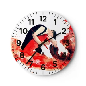 Orologio da parete - Orologio in Vetro - Tango: un'onda di passione - 40x40 cm