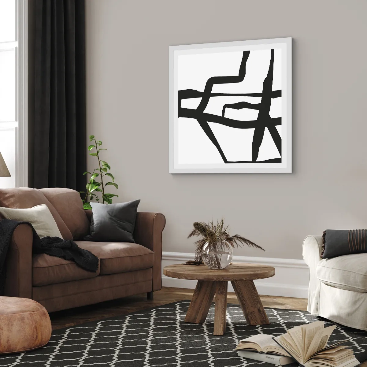Poster in cornice bianca - Struttura bianca e nera - 60x60 cm