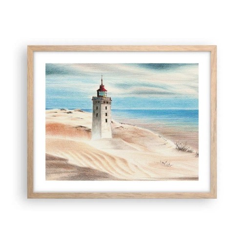 Poster in cornice rovere chiaro - Sempre guardando il mare - 50x40 cm