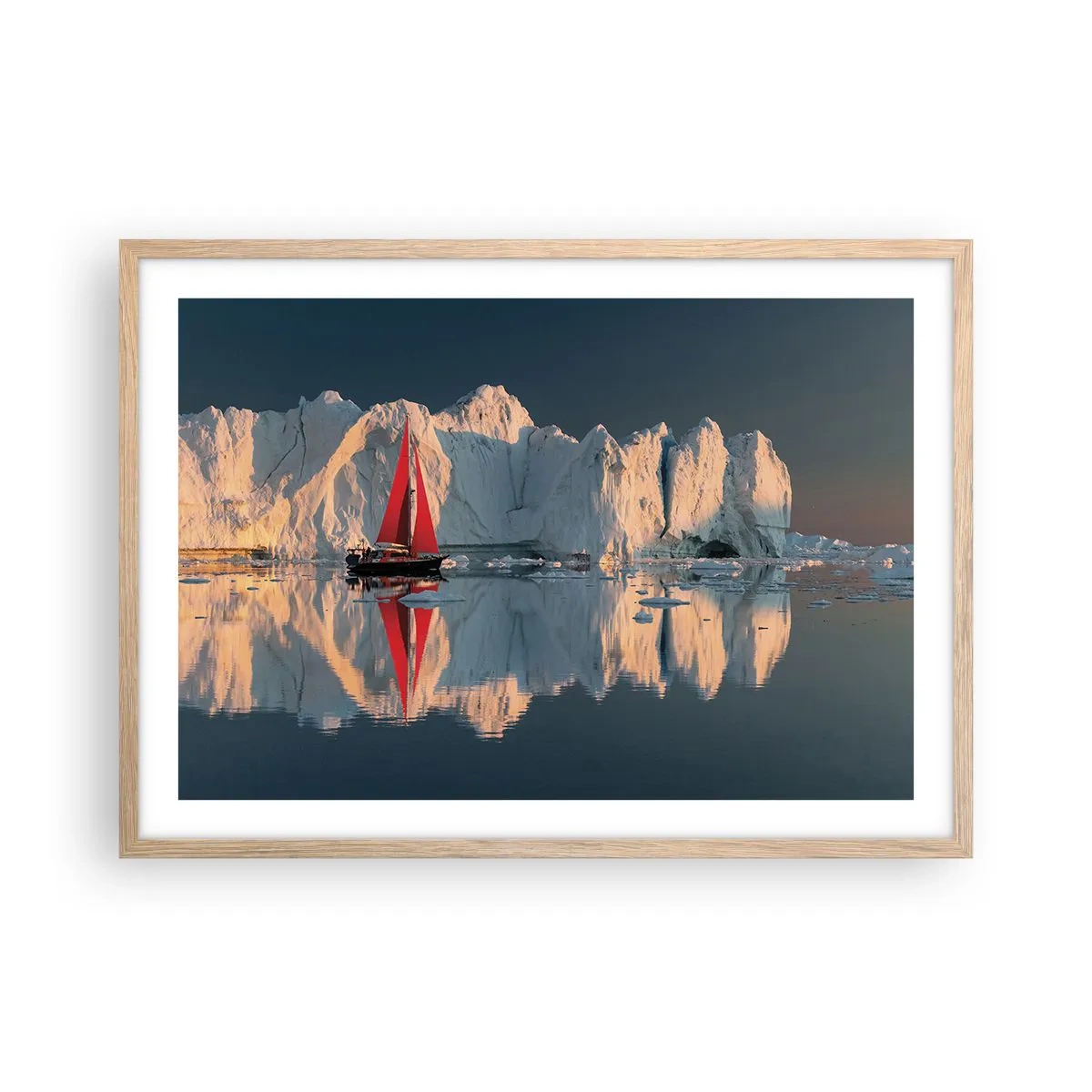 Poster in cornice rovere chiaro - Ai confini del mondo - 70x50 cm