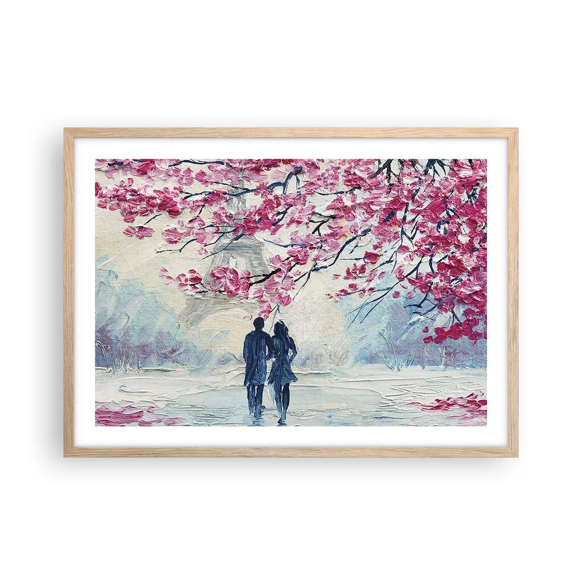Poster in cornice rovere chiaro - Passeggiata romantica - 70x50 cm