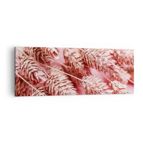 Quadro su tela - Stampe su Tela - Primo piano delle orecchie rosa - 140x50cm - Cascata di fiori in rosa - Decorazione murale moderna per soggiorno e camera da letto ARTTOR