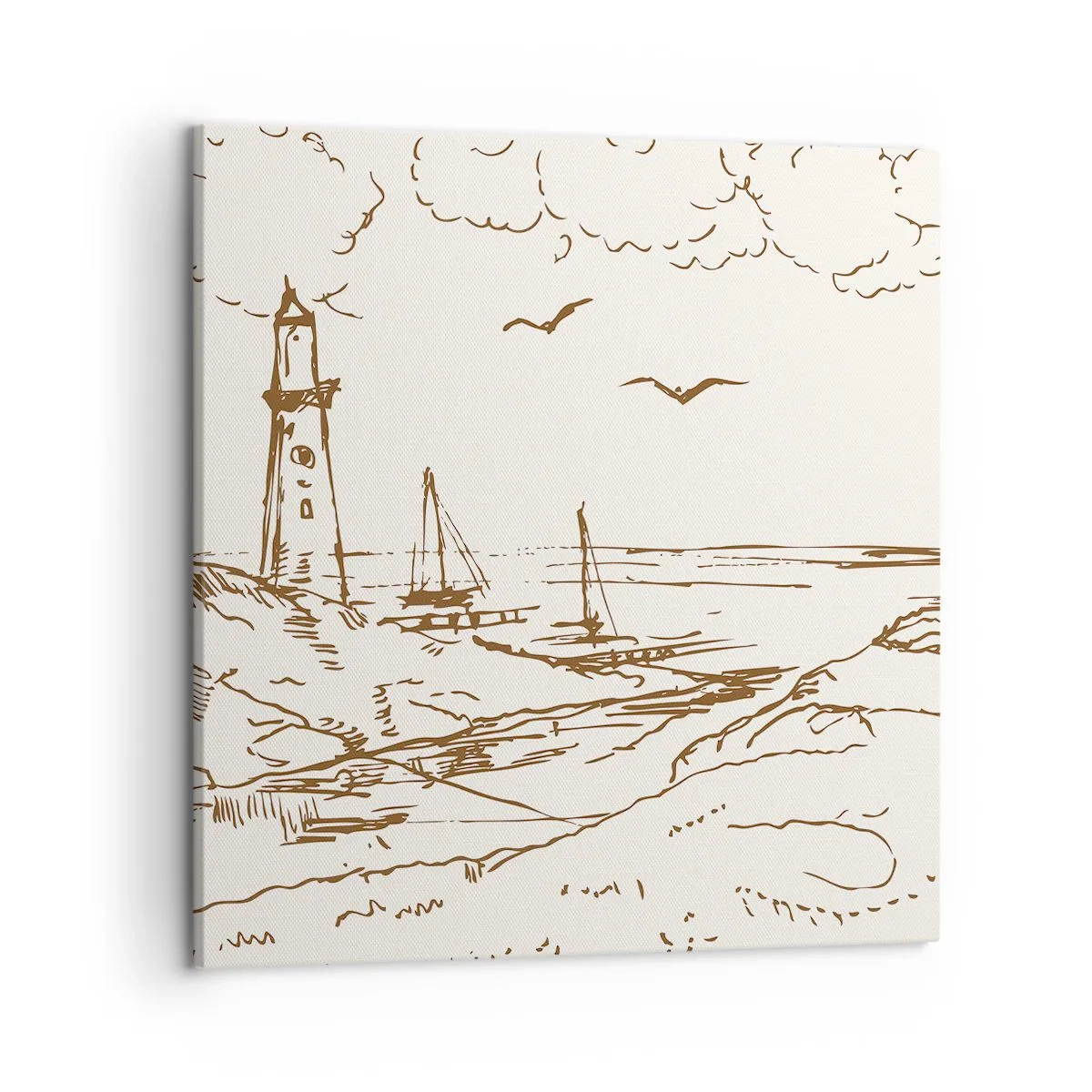 Quadro su tela - Stampe su Tela - Schizzo dei ricordi d'estate - 50x50 cm