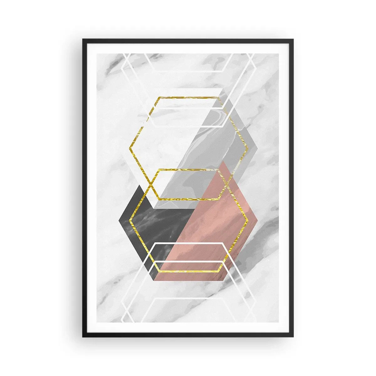 Poster in cornice nera - Composizione a catena - 70x100 cm