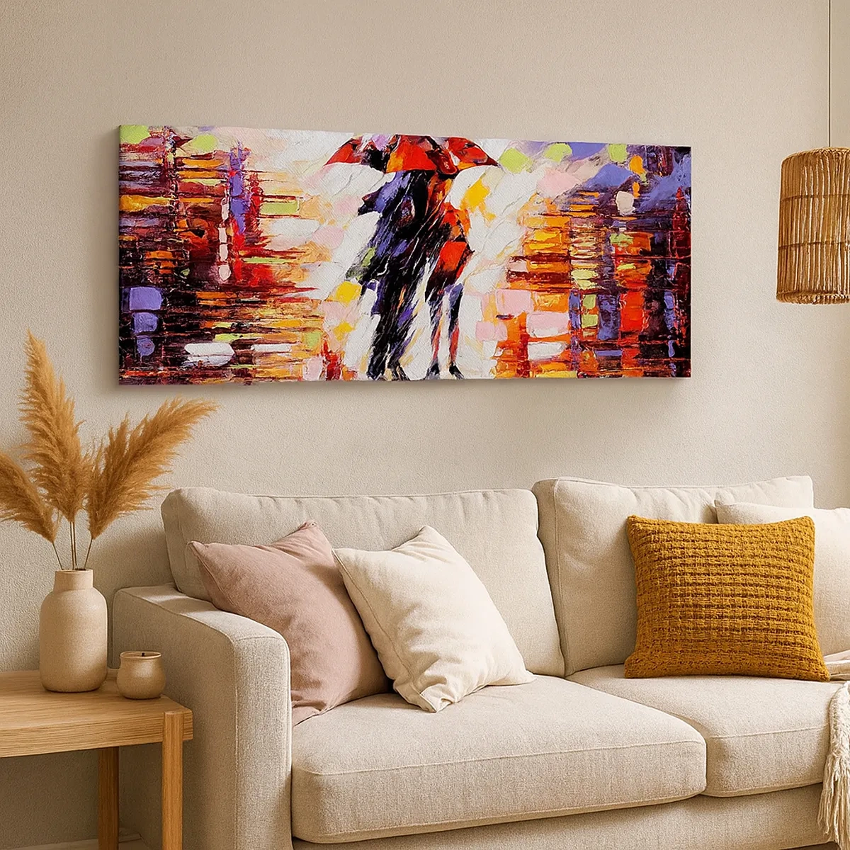 Quadro su tela - Stampe su Tela - Insieme nella notte e nella pioggia - 30x30 cm