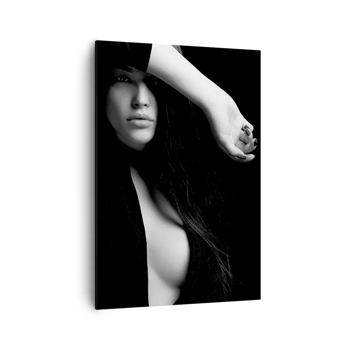 Quadro su tela - Stampe su Tela - Ritratto elegante di una donna in bianco e nero - 70x100cm - Scuola di seduzione - Decorazione murale moderna per soggiorno e camera da letto ARTTOR