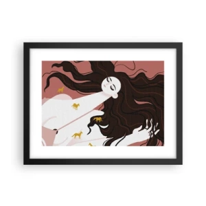 Poster in cornice nera - Il sogno del cavallo d'oro - 40x30 cm