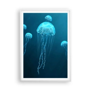 Poster in cornice bianca - La danza oceanica - 70x100 cm