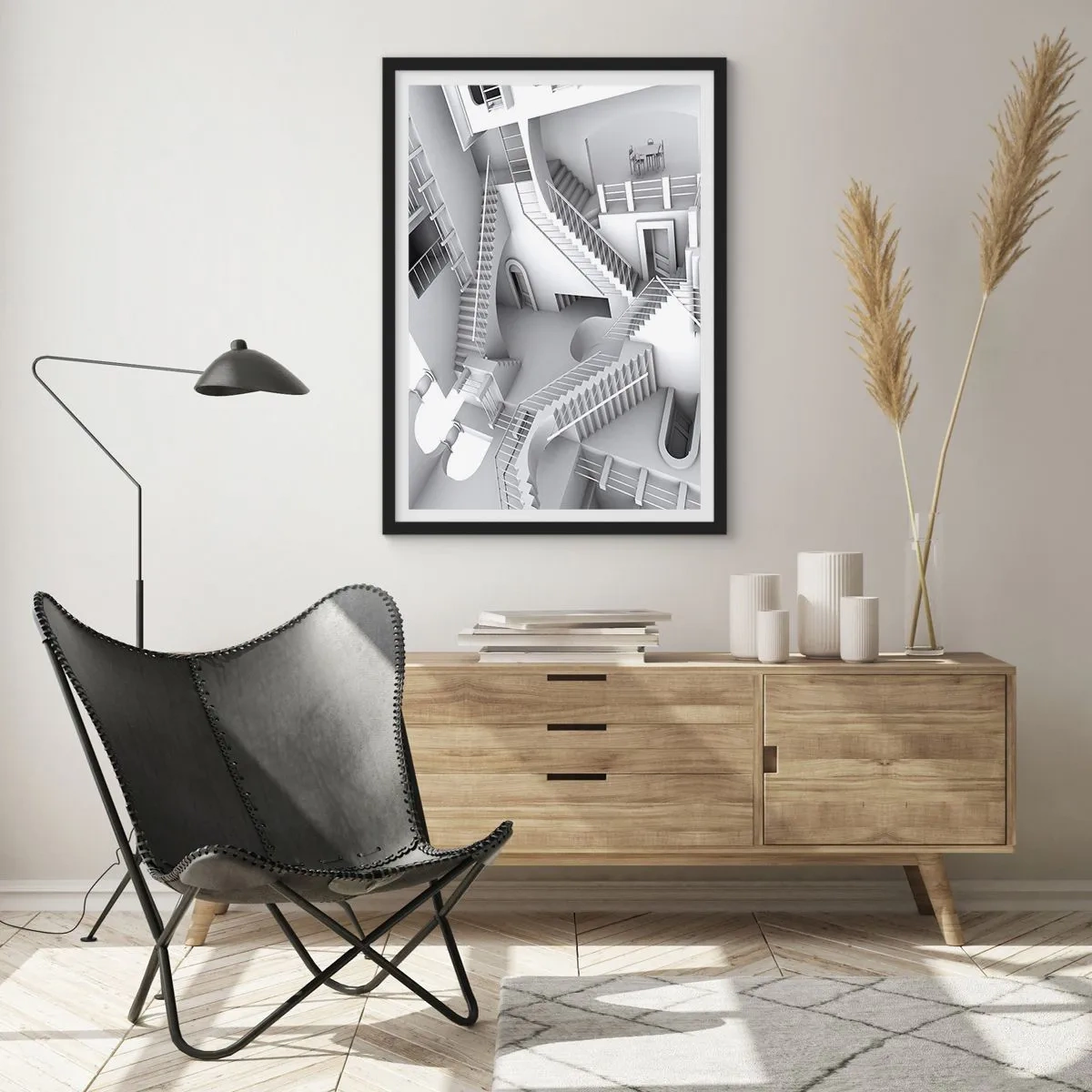 Poster in cornice nera - Il paradosso dello spazio - 40x50 cm