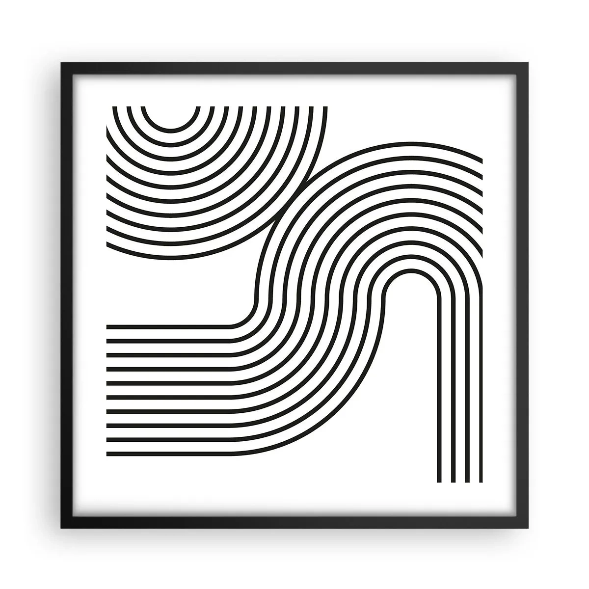 Poster in cornice nera - In curva - 50x50 cm