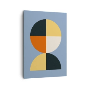 Quadro su tela - Stampe su Tela - Cerchi geometrici su sfondo blu - 50x70cm - Guarda e conta - Decorazione murale moderna per soggiorno e camera da letto ARTTOR