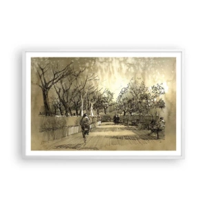 Poster in cornice bianca - Attimo fermato con la penna - 91x61 cm