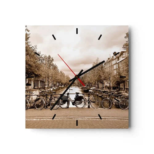 Orologio da parete - Orologio in Vetro - Atmosfera olandese - 40x40 cm