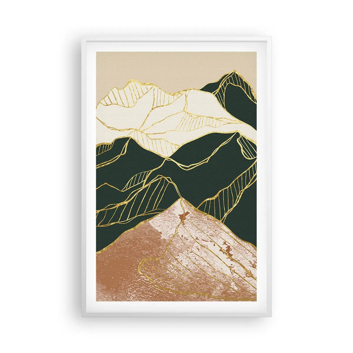 Poster in cornice bianca - Cime d'oro - 61x91 cm