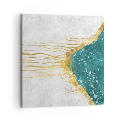 Quadro su tela - Stampe su Tela - Flusso dorato - 50x50 cm