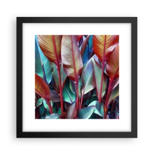 Poster in cornice nera - Selva colorata - 30x30 cm