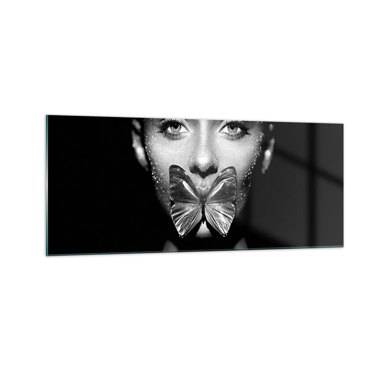 Quadro su vetro - Il bacio delle farfalle - 100x40 cm