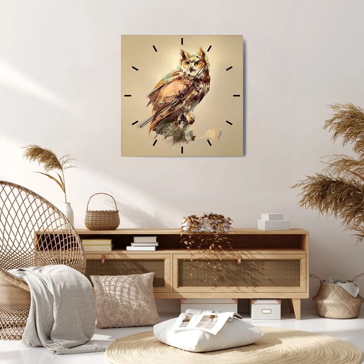 Orologio da parete - Orologio in Vetro - Il gufo più saggio - il querceto lo conferma - 30x30 cm