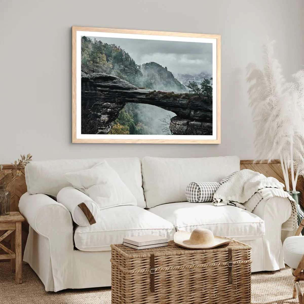 Poster in cornice rovere chiaro - Qui inizia l'avventura - 70x50 cm